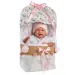 Llorens: Mimi 40cm velika jokajoča lutka deklice novorojenke v otroški nosilki