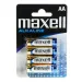 Maxell: Alkalna ploščata baterija 1.5V AA LR6 v blister pakiranju 4 kosi