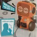 RC interaktivni TalkBot robot z načinom delovanja walkie-talkie v oranžni barvi 2,4 GHz