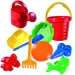Veliki 10-delni komplet za peskovnik, z valovitim vedrom - D-Toys
