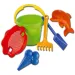 Veliki 6-delni komplet za peskovnik, z valovitim vedrom - D-Toys
