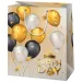 Zlata ekskluzivna srednje velika darilna vrečka 18 x 10 x 23 cm z baloni in napisom Happy Birthday!